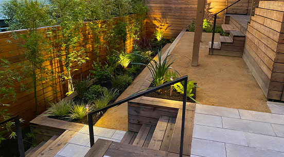 backyard multi-level terrace design